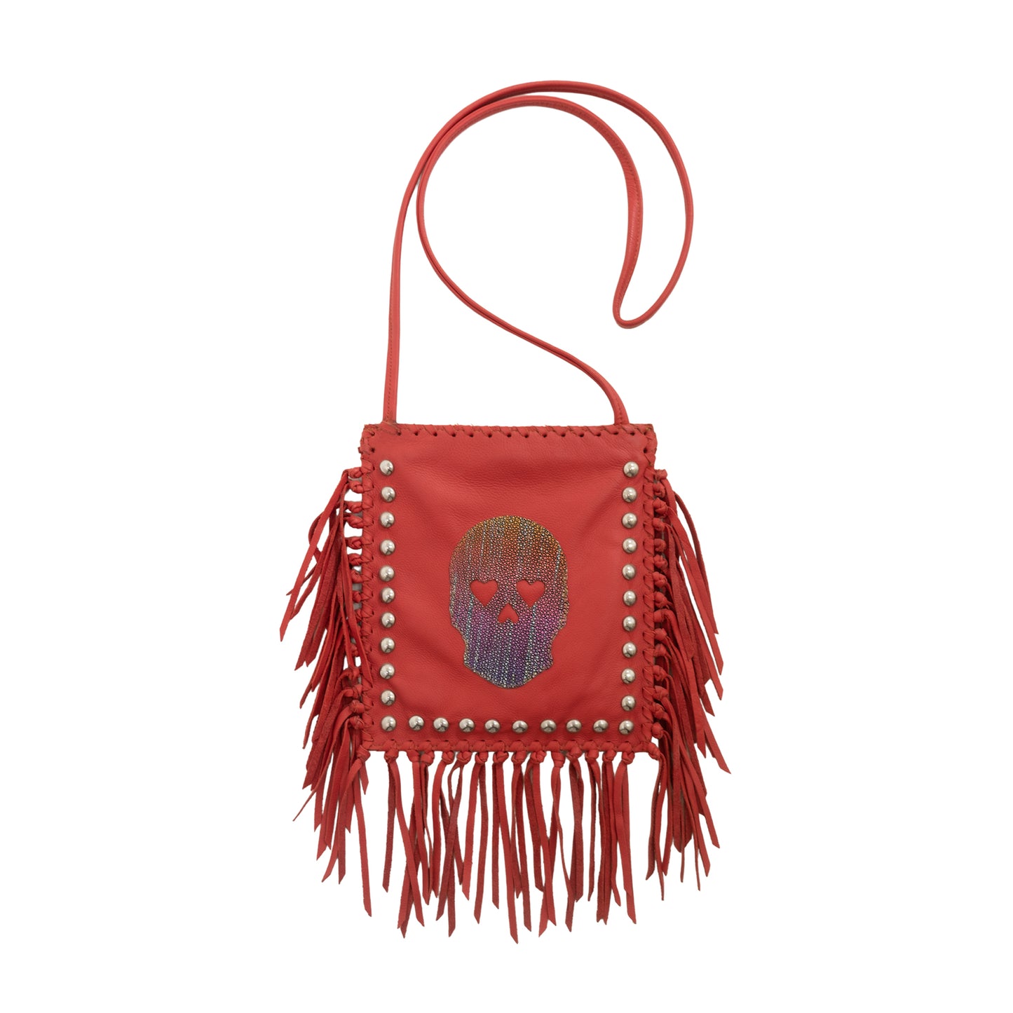 Handbag chap suede with patch and spots