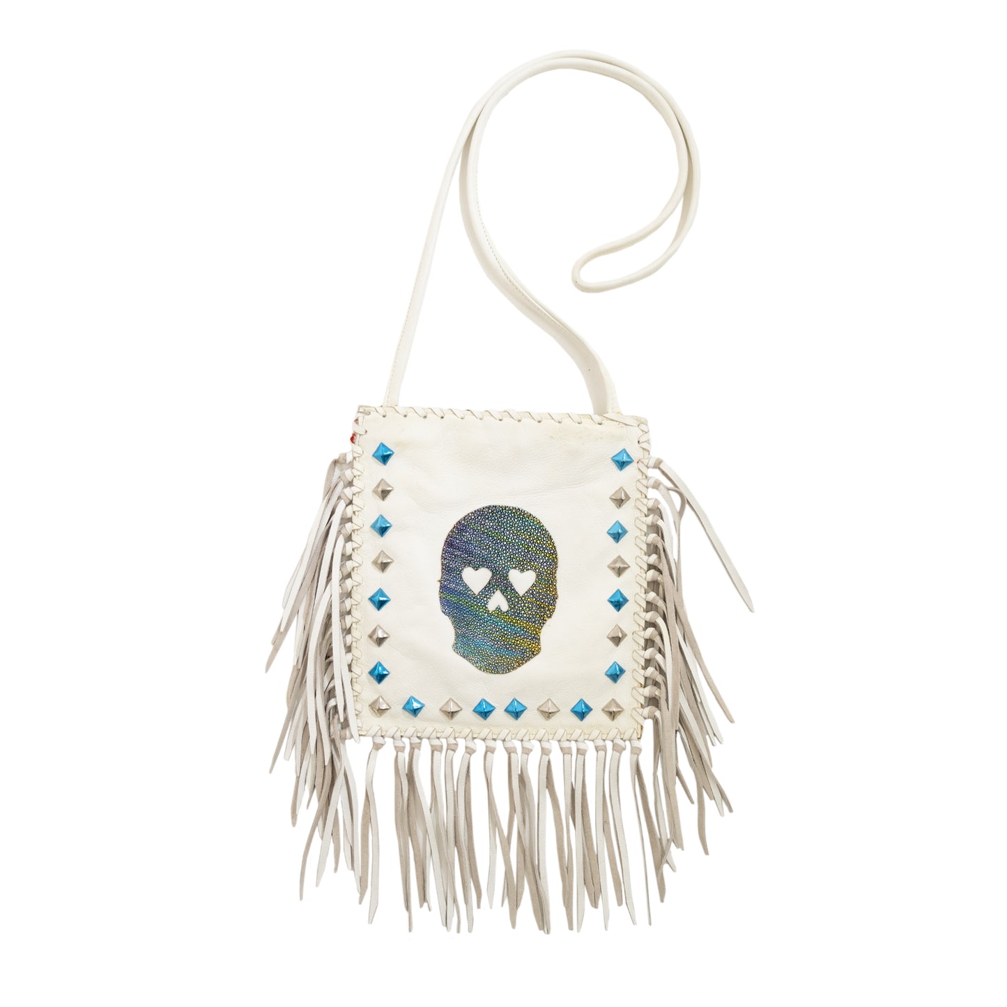 Handbag chap suede with patch and spots