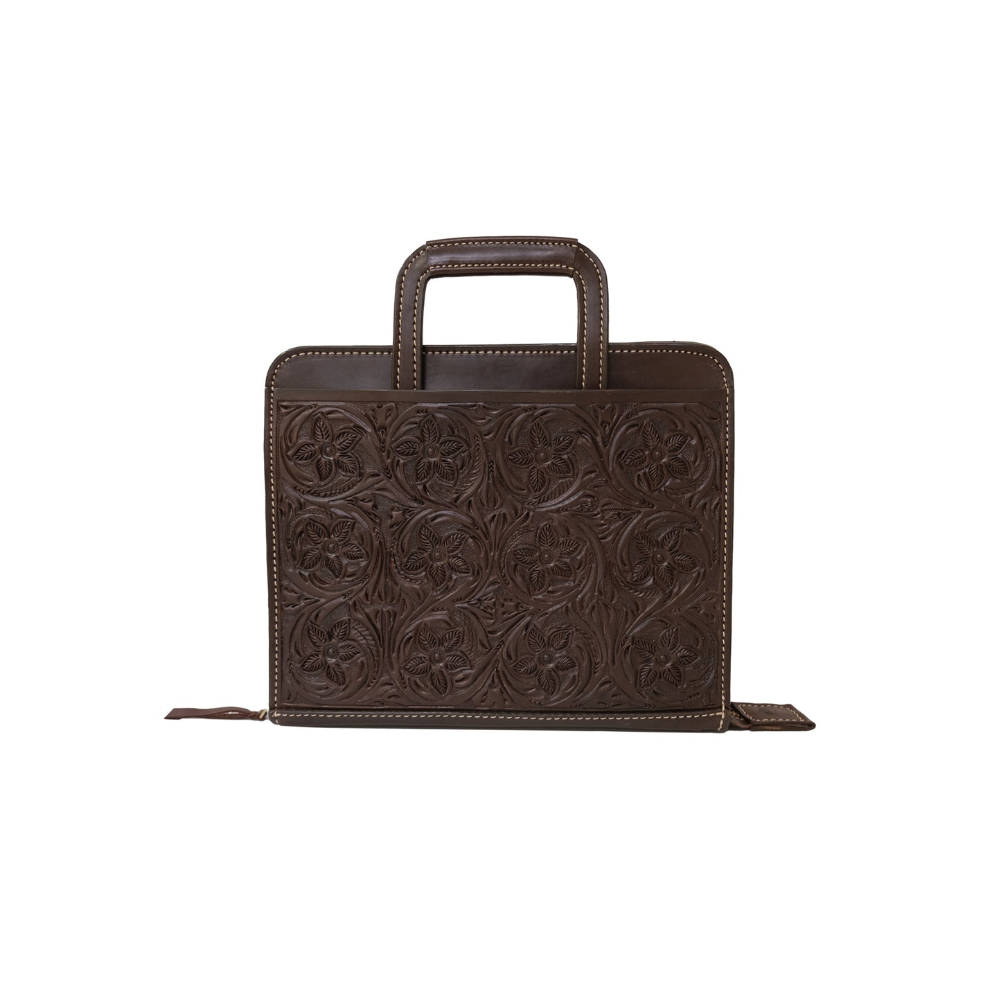 Cowboy Briefcase chocolate leather AA tooling