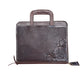 Cowboy Briefcase chocolate leather basket and daisy tooling