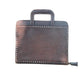 Cowboy Briefcase rough out chocolate leather with buckstitch