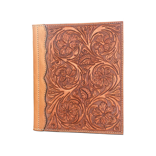 Large portfolio golden leather wyoming, bell flower, and daisy tooling
