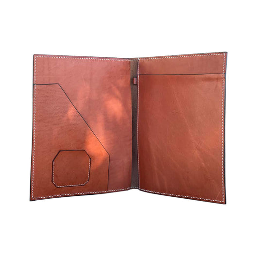 Large portfolio toast leather wild rose tooling with background paint