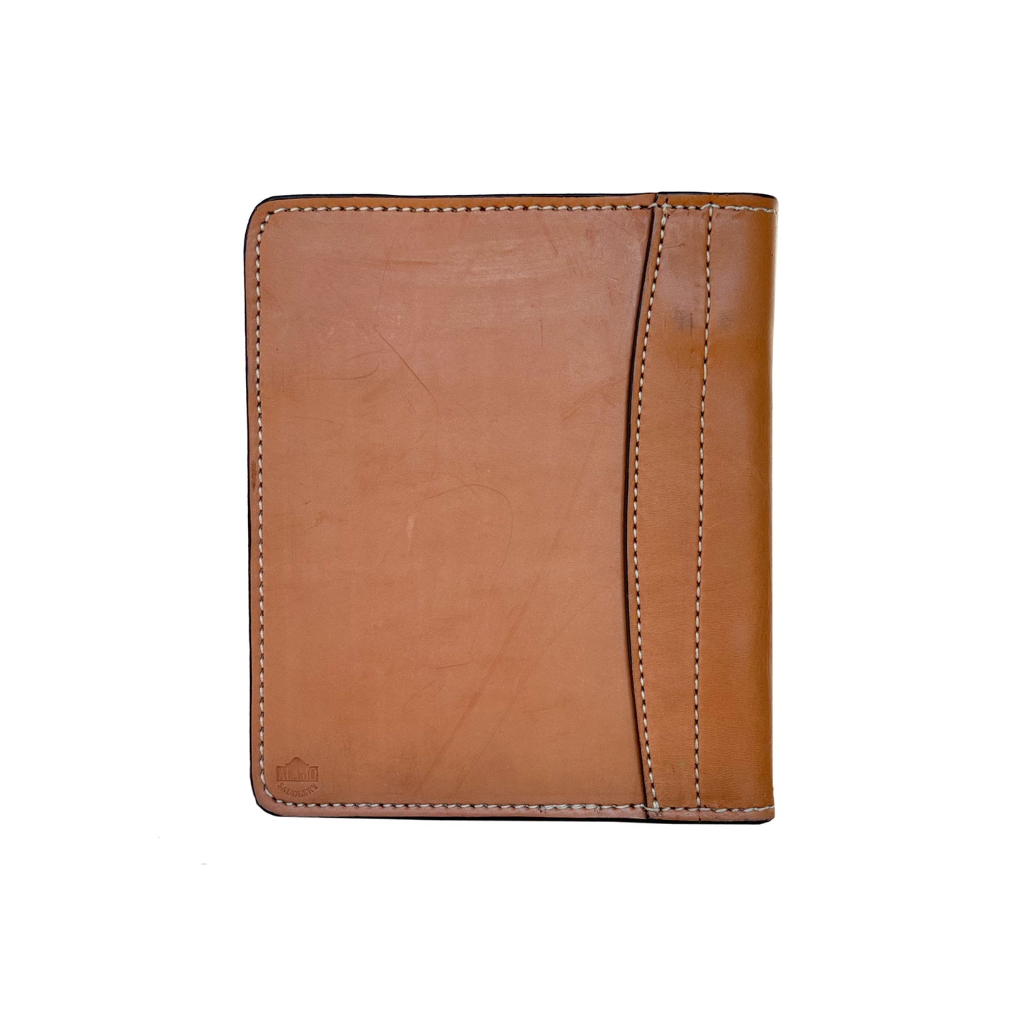 Mini portfolio golden leather serape tooling