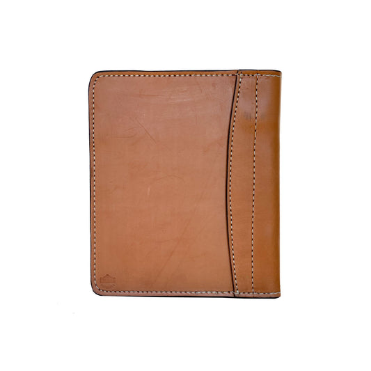 Mini portfolio golden leather serape tooling