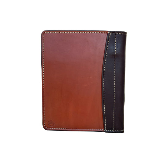 Mini portfolio toast and chocolate leather FT tooling