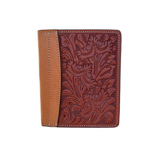 Mini portfolio toast and golden leather colonial tooling