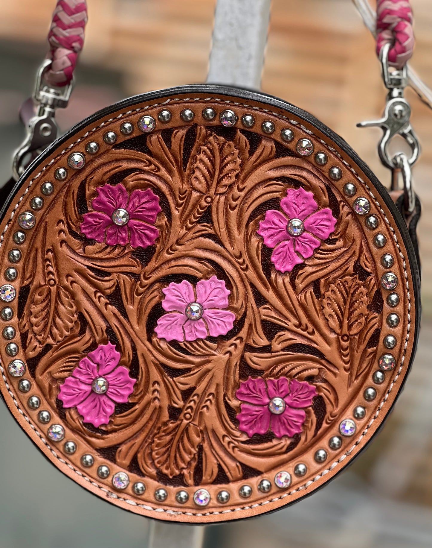 8" Rhinestone Cowgirl Canteen Handbag