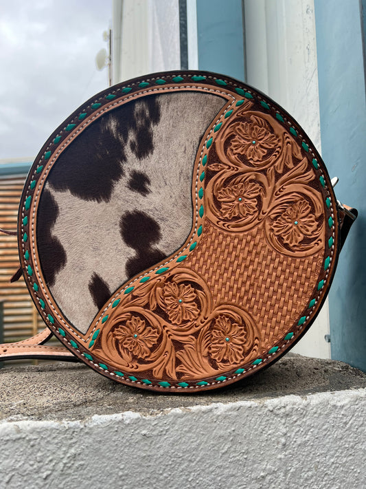 11" Turquoise Barrel Canteen Handbag