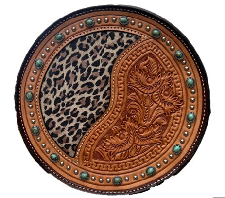 11" Turquoise Cheetah Canteen handbag