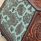 Leather Tooled Hat Can Carrier | Rose