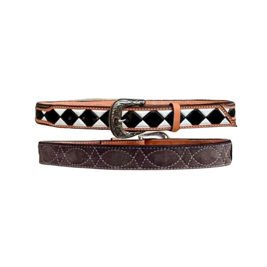 1.5" Straight Checkered Gunslinger Belt