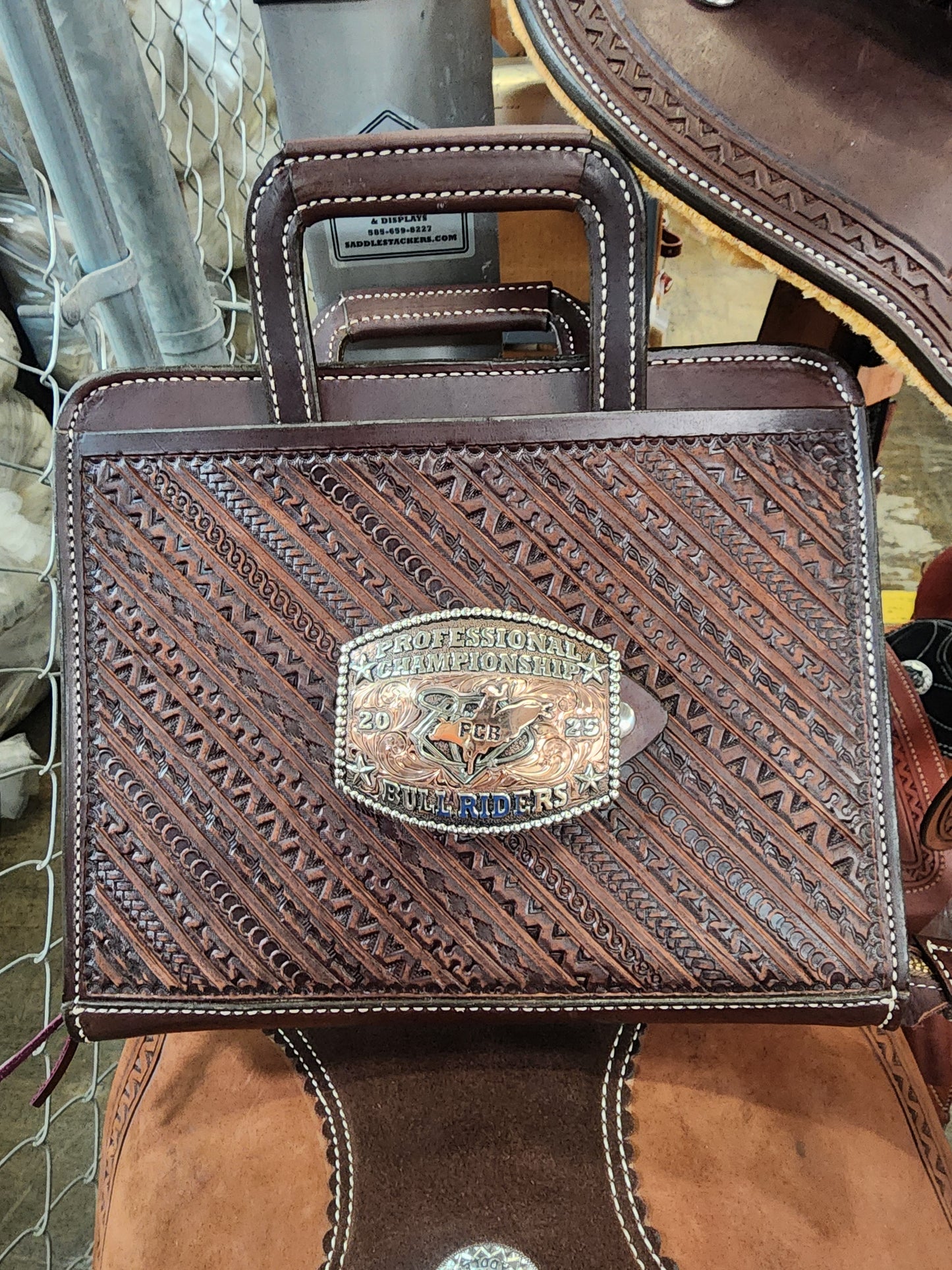 Rodeo Award | Cowboy Briefcase Geo tooled w/ Buckle Holder