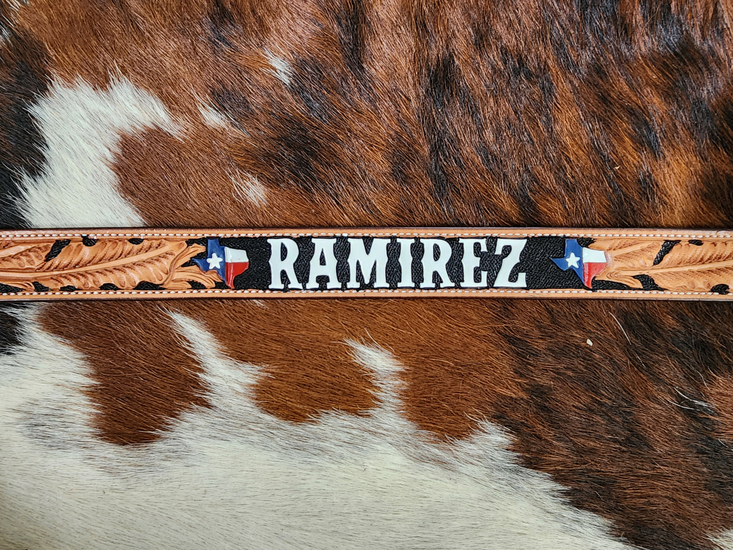 1.5" Straight Texan Belt with Lettering on the back