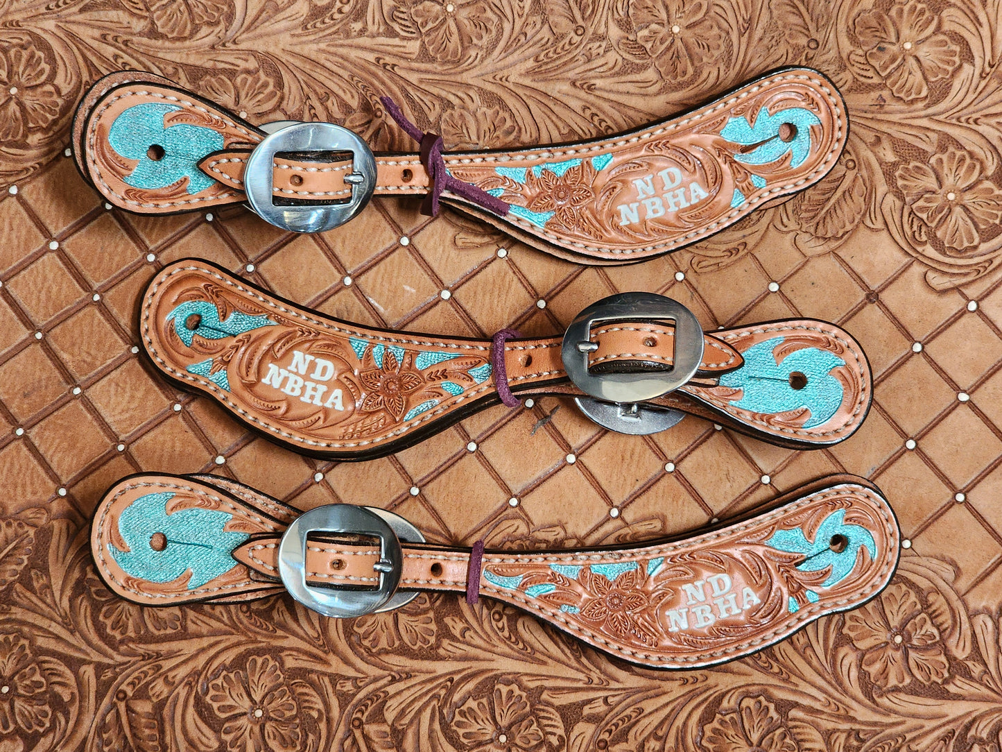 Rodeo Award | Spur Straps Full Floral Tool w/ Background paint (5 letters)