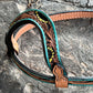 2074-Turquosie sunflower 5/8" Wave one ear headstall