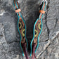 2074-Turquosie sunflower 5/8" Wave one ear headstall