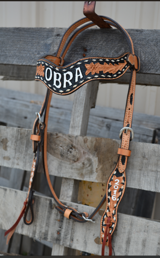 Rodeo Award | 1.5" Wave Browband Floral, BGP & Buckstitch
