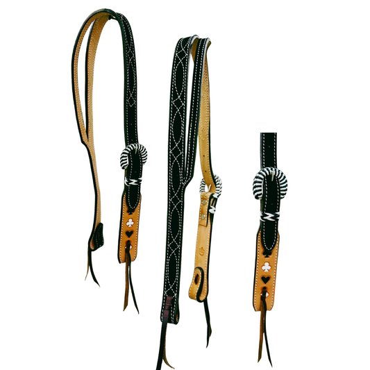 Slit ear- Black Cowboy Stitch