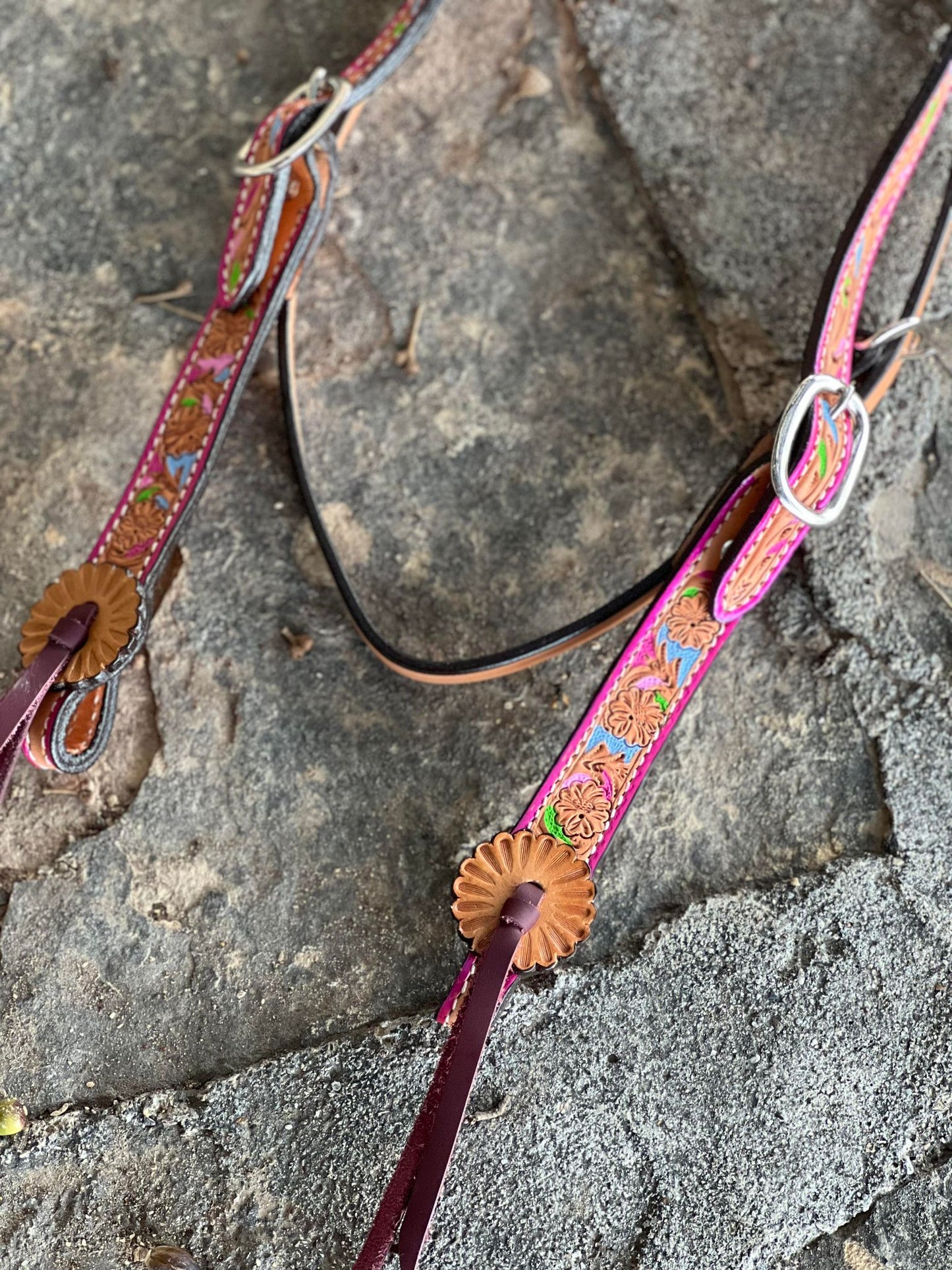 2800-Confetti 1-1/2" Contour browband headstall