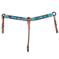 3012-Neon Cowgirl 2" Breast collar w/ neoncolors and floral tool, and black whip stitch braided d-rings