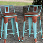 (STOCK) SET OF 2 30" THE COWBOY w/ Turquoise Short Back Bar Stools