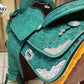 Full Turquoise Floral Tooled Show Saddle