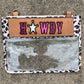 Howdy/Rowdy Clear/Stadium  leather tooled bag (WITHOUT strap)