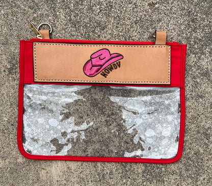 Cowgirl Hat Clear/Stadium  leather tooled bag (WITHOUT strap)