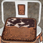 (STOCK!) SET OF 2 30" WHITE SWIVEL  BAR STOOLS WITH COW SUEDE & FRINGE INLAY