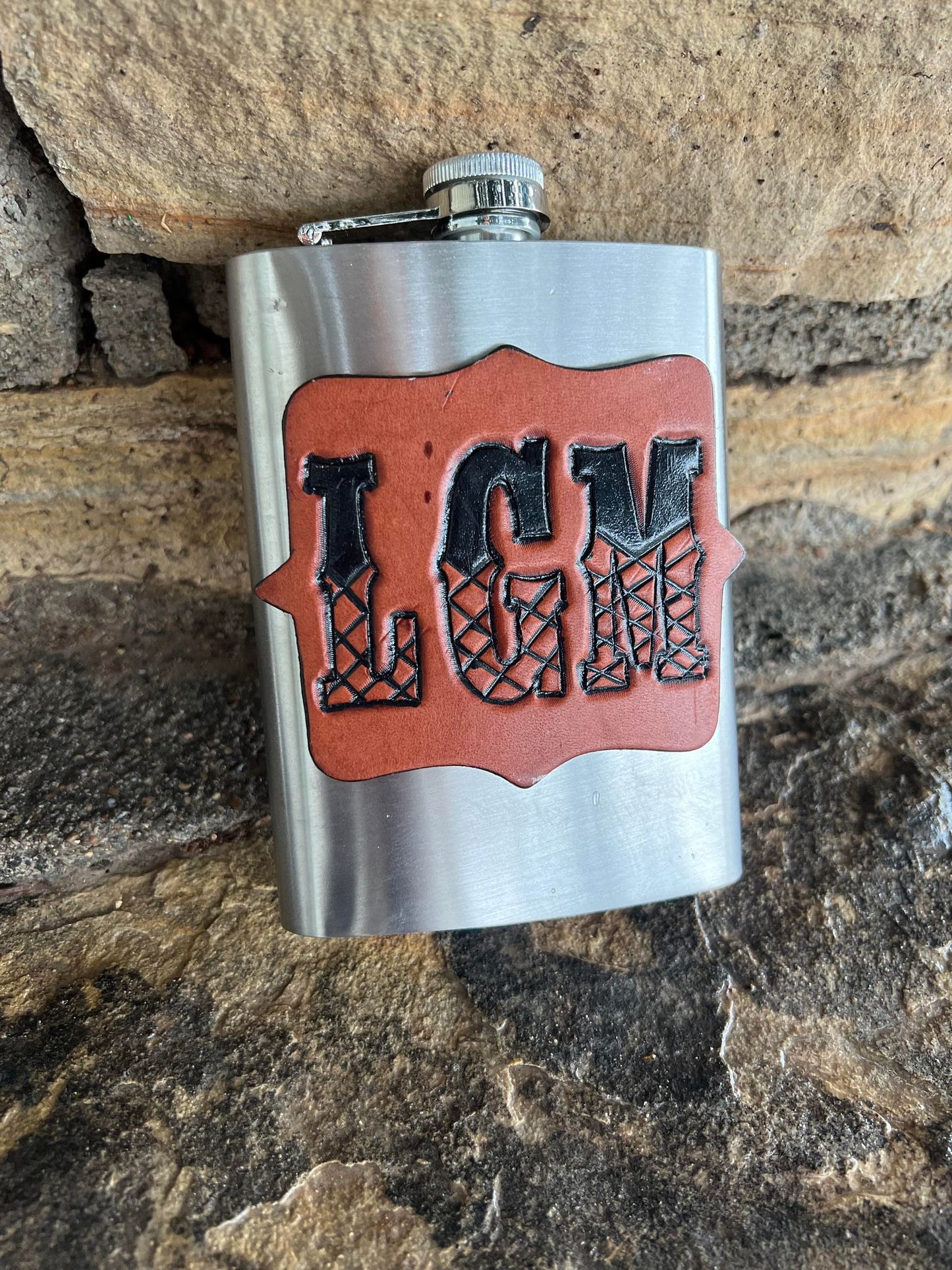 8oz flask with initials