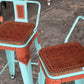 (STOCK) SET OF 2 30" THE COWBOY w/ Turquoise Short Back Bar Stools