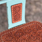 (STOCK!) SET OF 2 TURQUOISE SWIVEL BAR STOOLS W/ THE COWBOY