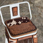 (STOCK!) SET OF 2 30" WHITE SWIVEL  BAR STOOLS WITH COW SUEDE & FRINGE INLAY
