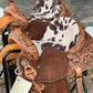 14"/15" El pinto (Two-toned leather w/ Cheyanne roll) Barrel Saddle