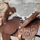15" El pinto (Two-toned leather w/ Cheyanne roll) Barrel Saddle