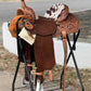 14"/15" El pinto (Two-toned leather w/ Cheyanne roll) Barrel Saddle