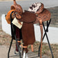 14" El pinto (Two-toned leather w/ Cheyanne roll) Barrel Saddle