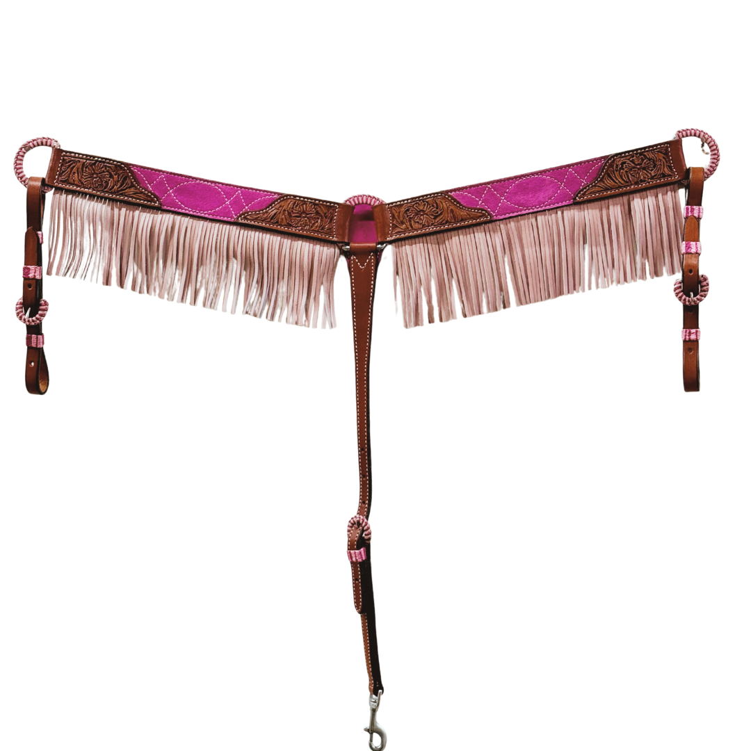 3F12- 2" Pink Cowboy Stitch w/ fringe