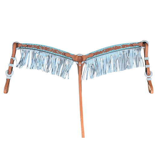 3F23-Turquoise shimmer 1-3/4" Contour breast collar