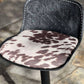 (SINGLE BAR STOOL)  ADJUSTABLE The Cowboy Saloon Bar Stools IN BLACK w/ Black Cowboy Stitch