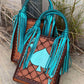 Card Handbag- Turquoise Ace Tassel