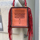 Card Handbag- Red Bronc Rider FRINGE