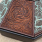Leather Tooled Hat Can Carrier | Rose