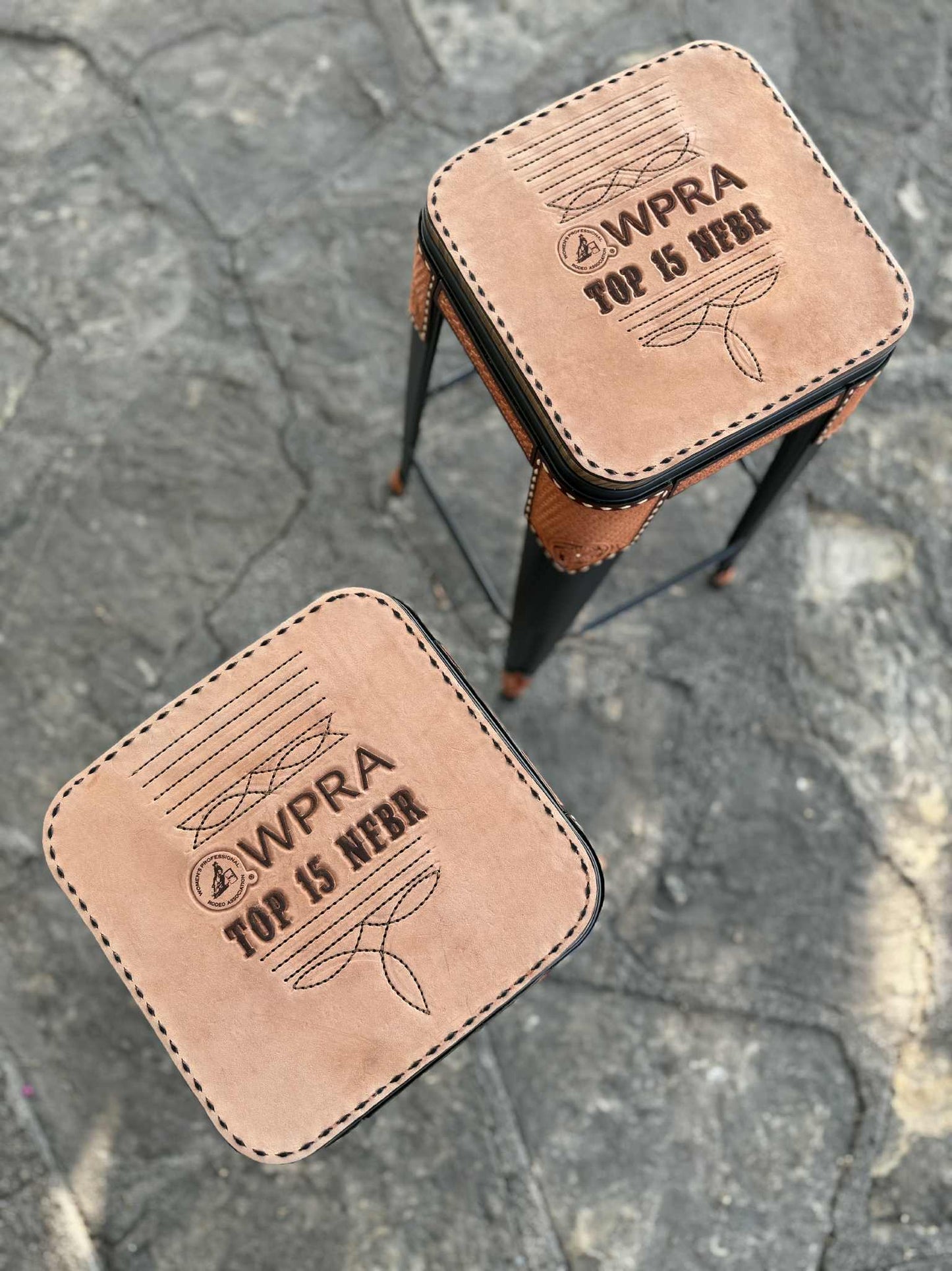 Rodeo Award | Bar Stool Trophy Cowboy Stitch Edition