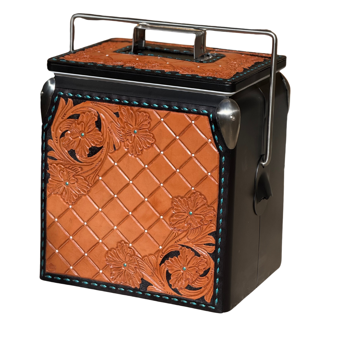 Retro Rodeo Black Cooler- Blue Buck-A-Roo