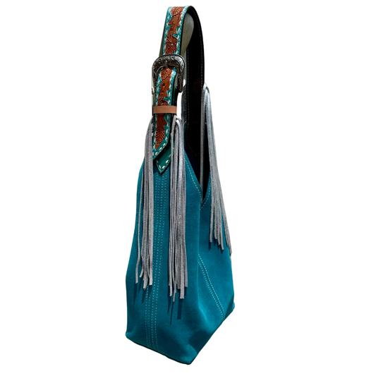 Darlin Duo - Teal With Turquoise Shimmer Fringe Strap