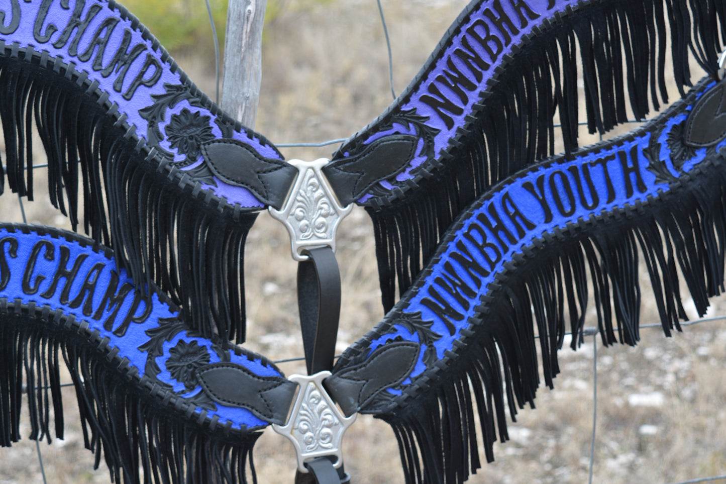 Rodeo Award | 2.5" Wave Breastcollar w/ BGP, Whipstitch & Fringe (22)