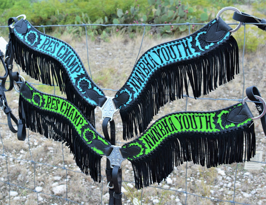 Rodeo Award | 2.5" Wave Breastcollar w/ BGP, Whipstitch & Fringe (22)