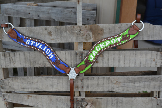Rodeo Award | 2.5" Wave Breastcollar w/ BGP, SS Spots & Crystals (14 letters)